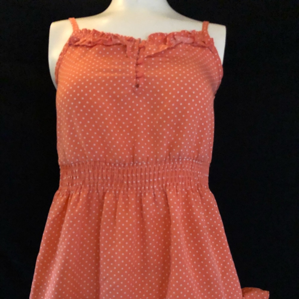 Orange & White Polka Dot Dress